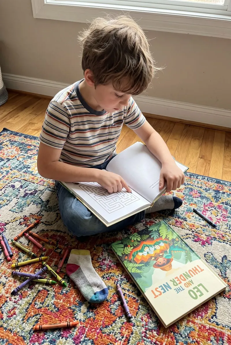 A child working through the gate maze in his chapter